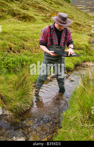 La prospection de l'or dans l'Ayrshire Ecosse Leadhills près de Wanlochhead Banque D'Images