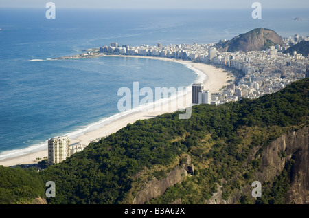 Vue aérienne de la plage de Copacabana, Rio de Janeiro, Brésil. Banque D'Images