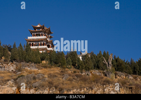 Le Lac Erhai Hu (lac en forme d'oreille) et Guanyin Pavillion, Dali, Yunnan Province, China Banque D'Images