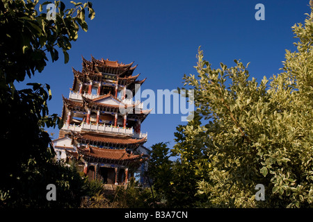 Guanyin (déesse de la miséricorde) Temple, le lac ErHai Hu, Dali, Yunnan Province, China Banque D'Images