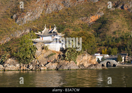 L'île de Putuo Temple Dao, Lac Erhai Hu, Dali, Yunnan Province, China Banque D'Images