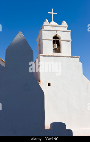 Le Chili, Norte Grande, désert d'Atacama, San Pedro de Atacama, Iglesia de San Pedro, l'église fortifiée adobe coloniale Banque D'Images