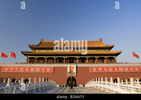 Porte de la paix céleste, la Cité Interdite, Pékin, Chine Banque D'Images