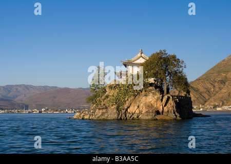 L'île de Putuo Temple Dao, Lac Erhai Hu, Dali, Yunnan Province, China Banque D'Images