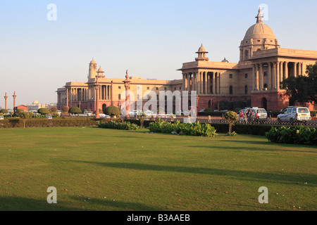 Les bâtiments du Secrétariat, Rajpath, Raisina Hill, New Delhi, Inde Banque D'Images