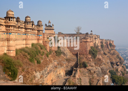 Fort, Man Mandir Palace (1500), Gwalior, Madhya Pradesh, Inde Banque D'Images