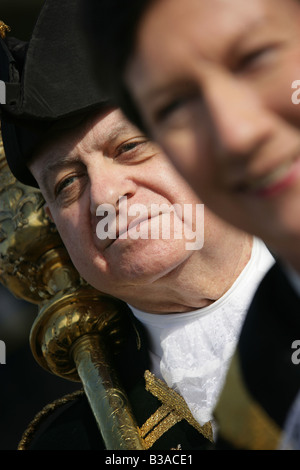 Ville de Derby, en Angleterre. L'angle vue rapprochée de la maire de Derby à l'Accompagnateur de Serjeant Mace. Banque D'Images