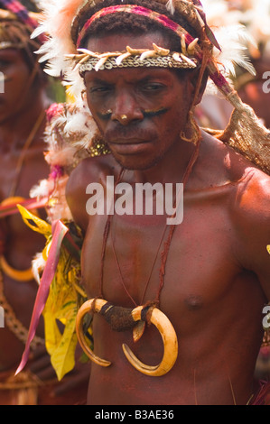 Danseuse PNG Goroka Show Singsing Banque D'Images