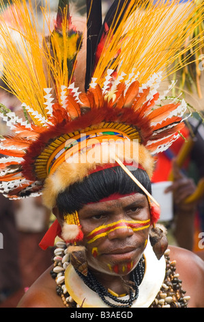 Danseuse PNG Goroka Show Singsing Banque D'Images