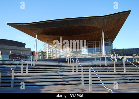 L'Hémicycle de l'Assemblée Senedd, la baie de Cardiff, Cardiff, Pays de Galles, Royaume-Uni Banque D'Images