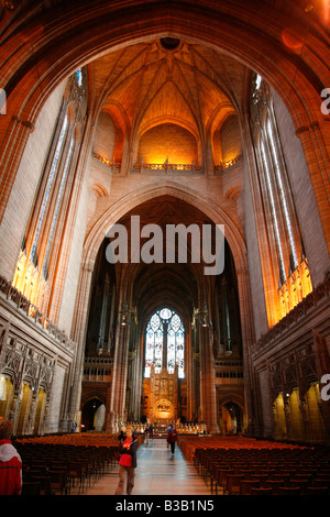 Juillet 2008 - l'intérieur de la cathédrale anglicane de Liverpool Liverpool Angleterre UK Banque D'Images