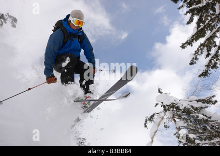 Skieur de télémark, Asahidake, Hokkaido, Japon Banque D'Images