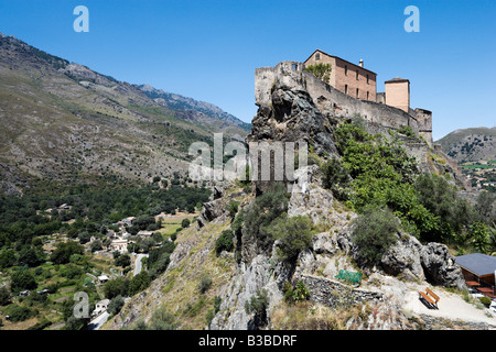 La citadelle de la haute-ville (vieille ville), Corte (ancienne capitale de la Corse indépendante), le Centre de la Corse, France Banque D'Images