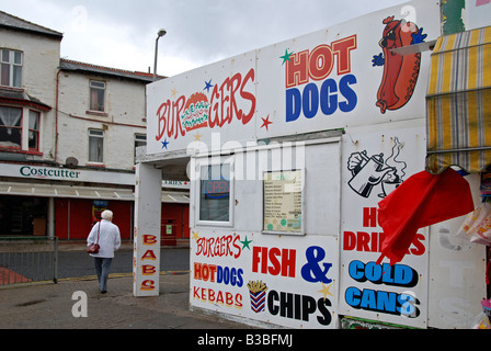 Un fast food shop à Blackpool, England, UK Banque D'Images