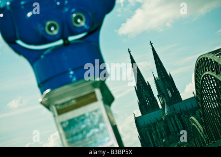 Close-up View Finder, la cathédrale de Cologne, Cologne, Rhénanie du Nord-Westphalie, Allemagne Banque D'Images