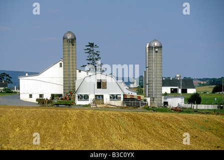 Un Amish farm sans électricité dans les pays agricoles rurales de Lancaster County Banque D'Images