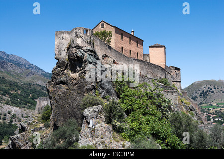 Corte, citadelle. La citadelle de la haute-ville (vieille ville), Corte (ancienne capitale de la Corse indépendante), le Centre de la Corse, France Banque D'Images