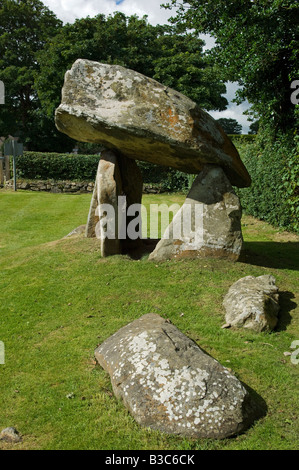 Royaume-uni, Pays de Galles, Pembrokeshire. Situé juste en dehors du village de Newport, dans le nord du Pembrokeshire, Carreg Coetan Arthur Banque D'Images