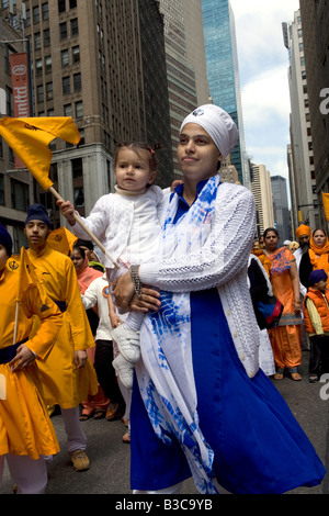 Défilé et Sikh annuel festival qui a lieu chaque année sur Broadway à New York City Banque D'Images