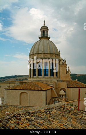 Cathédrale de San Giorgio, Ibla UNESCO World Heritage area, Raguse, Sicile Banque D'Images