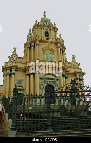 Cathédrale de San Giorgio, Ibla UNESCO World Heritage area, Raguse, Sicile Banque D'Images