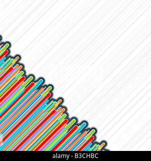 Vector illustration d'un élément de design d'angle colorés avec des barres obliques Banque D'Images