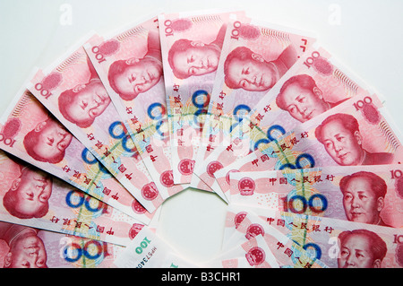 La Chine. L'argent chinois yuan 100 billets de banque. Banque D'Images