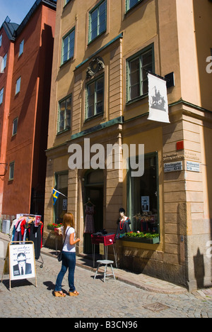 Boutique de vêtements de la vieille ville Gamla Stan Stockholm Suède Europe Banque D'Images