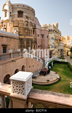 À l'intérieur d'un château à Mandawa Rajasthan Inde Banque D'Images