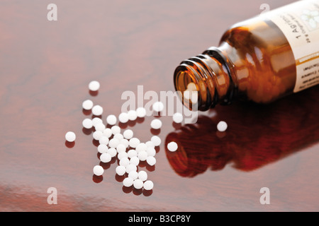 Globules homéopathiques, elevated view Banque D'Images