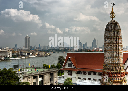 Vue panoramique de Bangkok du Wat Arun Le Temple de l'aube Bangkok Thailandia Banque D'Images