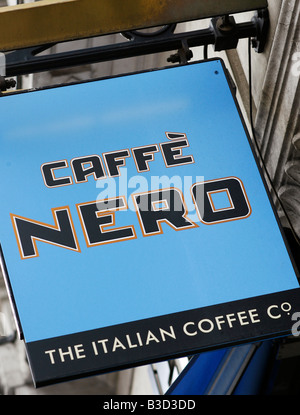 Signe de Caffe Nero Banque D'Images