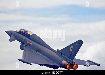 Avion de chasse Eurofighter Typhoon de la RAF à les ailes et les roues affichage à Dunsfold Surrey UK 2008 Banque D'Images