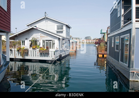 Arrière-port de Victoria House boat maisons flottantes British Columbia Canada BCY 0690 Banque D'Images