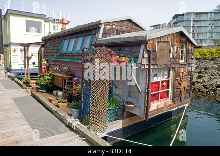 Arrière-port de Victoria House boat maisons flottantes British Columbia Canada BCY 0691 Banque D'Images