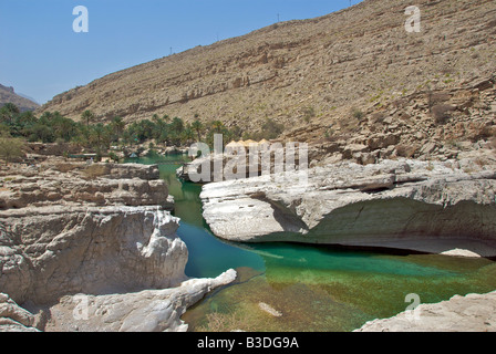 Wadi Bani Khalid Piscines région de Sharqiya Oman Banque D'Images
