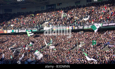 Football, 2. Bundesliga Borussia Moenchengladbach, 2007-2008, par rapport à SC Paderborn 07 1:1, stade Borussia Park, foule de spectateurs, fans Banque D'Images