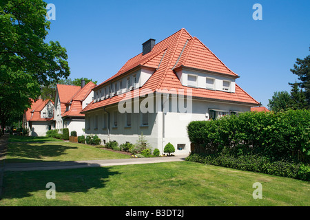 Route der Industriekultur, Internationale Bauausstellung IBA Emscherpark, dans Bottrop-Welheim Welheim, Gartenstadt, Bergarbeitersiedlung Wohnhaeuser,, Banque D'Images