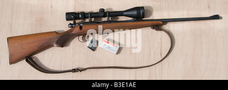 Carabine Calibre 22 Calibre 22 Sporting Rifle POSÉS PAR LA VERSION COMPLÈTE DU MODÈLE Banque D'Images