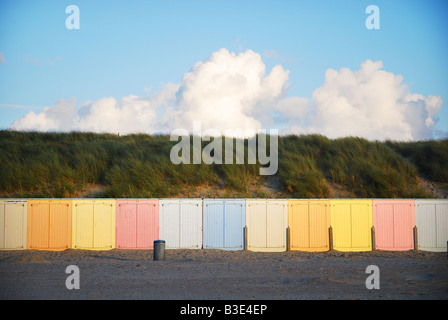 Cabines de plage de Domburg Zélande Pays-Bas Banque D'Images