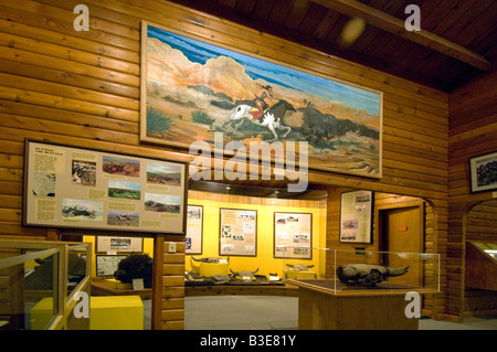 Exposition dans le Musée National du bison près de Jamestown au nord ce qui explique l'importance du bison dans l'histoire E Banque D'Images