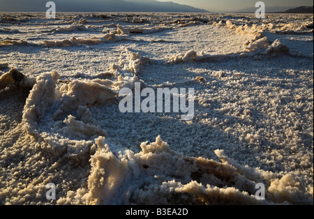 Salt Pan au Badwater, vallée de la mort. Banque D'Images