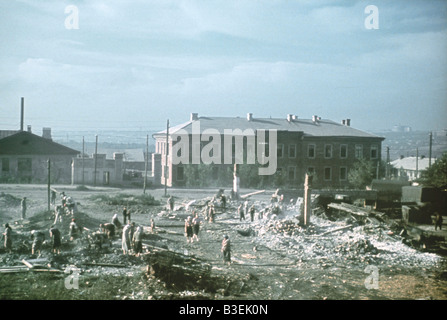 World War II/village détruit/1941. Banque D'Images