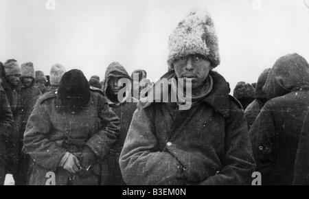 La Russie, prisonniers de guerre allemands. Banque D'Images