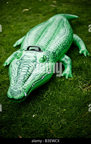Série crocodile gonflable menace de banlieue Banque D'Images