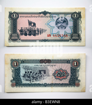 Service de billets de banque de Kip Laos Banque D'Images