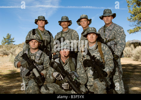 Portrait de groupe de soldats sur le terrain Banque D'Images