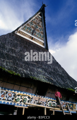 Maison batak karo rumah raja en Indonésie Sumatra lingga village Banque D'Images