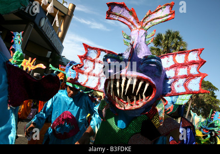 Les participants au cours de la scène de carnaval Carnaval Santo Domingo, République Dominicaine Banque D'Images