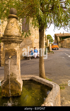 Europe France Provence Tourtour town square Banque D'Images